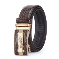Thương Hiệu Men's Belt Crocodile Automatic Buckle Belt for Middle-aged và Young Business Versatile C