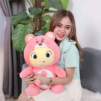ISTANA BONEKA Don Don Kuning with Hoodie Bulu Halus Jumbo 17in Dino Dinosaurus Ulang Tahun Mainan An