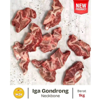 Iga Gondrong MZK kemasan 1kg (Neck Bone) Daging iga tidak alot Daging Sapi Frozen