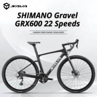 700x40c Gravel Bike Carbon Frame Travel Gravel Road Bike with SHIMANO GRX-600 22 Speeds Group sets Cyclocross Bike