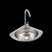 Stainless steel triangle wash basin thick small sink corner wall-mounted single tank bathroom mx4101030