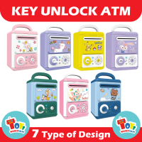 5.Design Baharu Tabung Duit Kanak Kanak Tabung ATM New Design Cartoon Key Unlock ATM Machine Tabung 