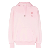 【AMI PARIS】男女同款 愛心A圖騰大logo 長袖帽T-粉色(XS號、S號、M號、L號)