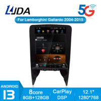 8+128GB Android 13 Car Multimedia Player For Lamborghini Gallardo 2004 -2014 2015 GPS Navigation Auto 12.1 Inch Car Radio Stereo