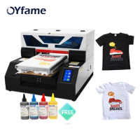 OYfame A3 Flatbed Printer A3 DTG Printer For Dark Light t shirt hoodies dtg printing machine with White ink cycle function