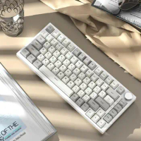 Russian Mechanical Keyboard Kit with Knob Programmable RGB Backlit 82 Keys Wired Keyboard Computer Keyboard for Window/Mac