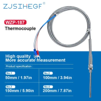 2M Stainless Steel RTD PT100 Temperature Sensor Probe Thermal Thermocouple Tester Detector M8 Thread Industrial Sensor