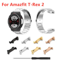 2PCs Watch Strap Connector Adapters Replacement Metal Link Attachment For huami Amazfit T-Rex 2 Bracelet Accessory