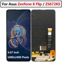 6.67''Original For Asus Zenfone 8 Flip LCD ZS672KS Display With frame Touch Panel Screen Digitizer For Zenfone 8 Flip LCD