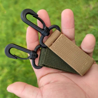 Webbing Hook Carabiner 360° Rotation Outdoor Backpack Keychain Tactical Belt Quick Hook Multifunctional Velcro Hook