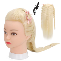 Mannequin Head with Human Hair 80% Real Hair 26-28 Cosmetology Mannequin Head for Hairdresser Stylin