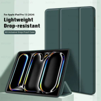 For Apple iPad Pro 13 2024 Case Tri-Folding Flip Stand Cover i Pad Air 11 inch iPadPro 13'' iPadAir 11'' Tablet Auto Sleep Case