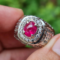 1.30ct Unheated Purplish Red Star Ruby Burma body glass Top Color nh