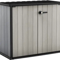 KETER Patio Store 4.6 x 2.5 Foot Resin Outdoor Storage Shed with Paintable and Drillable Walls