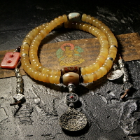 西藏天然山羊角佛珠手串108顆藏式牛角手鏈男士念珠羊角女項鏈