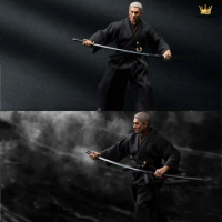 In Stock WOLFKING WK-89029 1/6 Scale Black Knight Kitano Takeshi Clothing Set with Knife For 12'' Action Figure Body Model