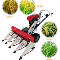 Agricultural Rice Wheat Combine Hand Reaper Harvester Machinery Paddy Corn Forage Grass Cutter Machine