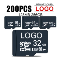 200PCS TF Card Class10 128GB256GB cartao de memoria 32GB 64GB 16G SD Card 8G 4GB 2GB Micro Flash Memory Card for Digital Devices