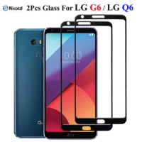 2Pcs/lot Full Cover Tempered Glass for LG G6 5.7" H870 H871 LS993 Screen Protector Protective Film for LG Q6 5.5" M700 LGM-X600L