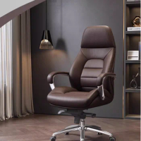 Leather boss chair Business home comfortable office chair sedentary large class chair Office chair Computer chair