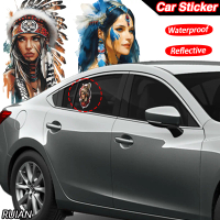 Tem Phong Cách Người Bản Địa Châu Mỹ Hình Phụ Nữ Tem Ô Tô Vinyl Phản Quang Chống Nước Decal Cửa Ô Tô