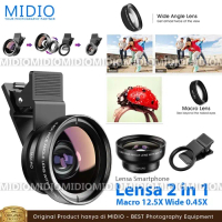 Lensa Kamera HP Smartphone 2 in 1 Macro 12.5X Wide 0.45X Audio, Kamera & Elektronik Lainnya ↳ Lens