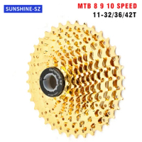 SUNSHINE Bicycle Cassette 8/9/10 Speed Hyper Glide System For Shimano/SRAM 11-32 36 42T Sprocket MTB Freewheel Cycling Cassette