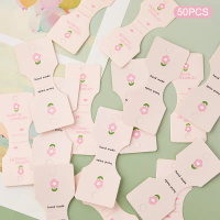 50pcs ดอกไม้สีชมพูพับบรรจุกระดาษแข็งการ์ดแสดงผลสำหรับสร้อยข้อมือสร้อยคอทำด้วยมือ