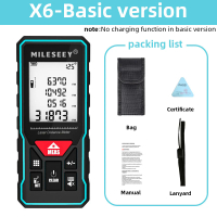 MILESEEY X6  tape measure 40M 60M 80M 100M Professional Rangefinder with angle display for DIY Decor