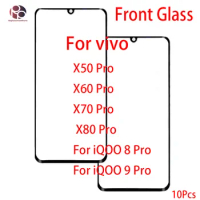 10Pcs Touch Screen Panel Replacement For VIVO For iQOO 8 9 10 X50 X60 X70 X80 Pro Front Outer Glass Lens