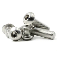 M5*6/810/12/14/16..... 100mm DIN7380 A2-70 304 Stainless Steel Round Head / Inner Six Angle Screw