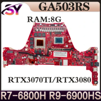 GA503RS Mainboard For ASUS Zephyrus G15 (2022) GA503RM GA503RW GA503R Laptop Motherboard 8G-RAM R7 R9-6900H RTX3070TI RTX3080