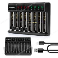【Dr.battery 電池王】智慧型八槽USB 3號4號低自放電池充電器可一次充8顆也可獨立充電