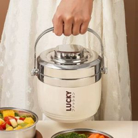 304不鏽鋼超長保溫飯盒桶1人保溫碗便攜上班族學生雙層便當盒