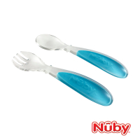 Nuby Tritan叉匙組-藍