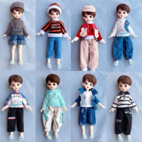 New 28cm Boy Doll's Clothes 1/6 Bjd Doll Dress Up Accessories Handsome Casual Clothes Suit Not Include Doll