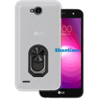 Luxury Shockproof Ring Holder For LG X Power 2 Case Soft Silicone TPU Protective Holder Cover For LG X Charge LG LS7 4G LTE