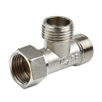 Toilet Diverter Adapter Valve Copper T Adapter G1/2 " IPS Tee Fitting For Bath Bidet Sprayer Shower Fitting Three-Way Water Pipe