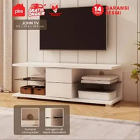 Pira - John TV PR Meja TV/Rak TV Putih Mengkilap - White Glossy White Glossy
