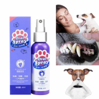 60ml Pet Spray Dog Oral Care Bad Breath Teeth Cleaning Breath Freshener Plaque Remover Pet Deodorant Pet Care Supply