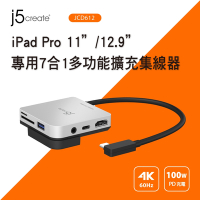 j5create iPad Pro 11吋 / 12.9吋專用 7合1多功能擴充集線器-JCD612