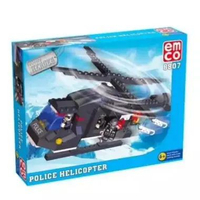 EMCO 8807 POLICE HELICOPTER BRIX LEGO HELIKOPTER ORIGINAL EMCO MURAH