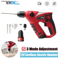 12V Cordless Electric Hammer Impact Drill 2000mAh battery Rechargable Multifunction Rotary Tool Home Power Tools Screwdriver