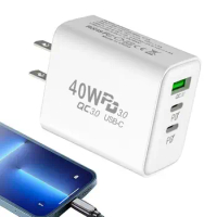 Phone Accessories 40W PD USB Charger Quick Charge 3.0 For Xiaomi 3-Ports Fast Charging Adapter Mobile Phone Type C Chargers