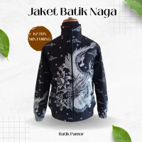 Jaket Batik Hoodie Motif Naga Eksklusif Pria Wanita Bahan Katun Mix Furing