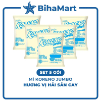 [SET 5 GÓI] - PALDO - Mì Koreno Jumbo hương vị Hải sản cay, Mì hải sản cay Koreno Jumbo, Mì ăn liền 