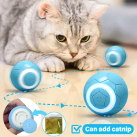 Catnip Cat Ball Smart Toys for Cats Kitten Training Supplies with Catnip Storage Box Automatic Magic Ball Game Cats Pet Products