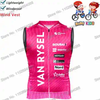 Kids Van Rysel Roubaix Lille Métropole 2024 Cycling Vest Windbreaker Summer Wind Vest Road Bike Jersey Sleeveless MTB Jacket
