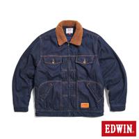 EDWIN 男裝 鋪棉西部式牛仔外套-原藍色
