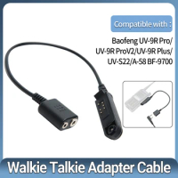 Adapter Cable Baofeng UV-9R Pro Waterproof Radio to 2 Pin Headset Speaker Mic for UV-9R Plus UV-XR Waterproof Walkie Talkie